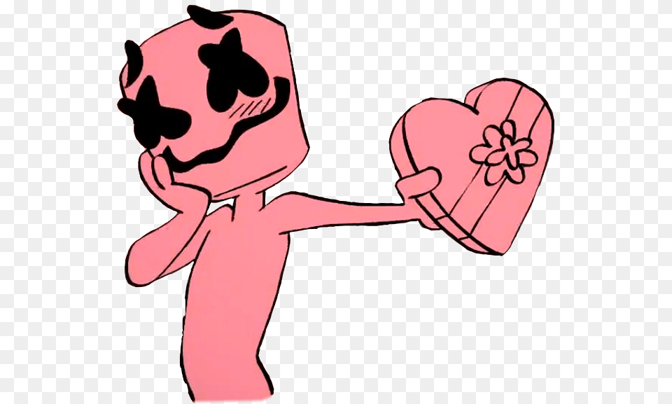 Marshmello Love Kawaii Friends Shyfreetoedit Marshmello Love, Person, Cartoon Free Png Download