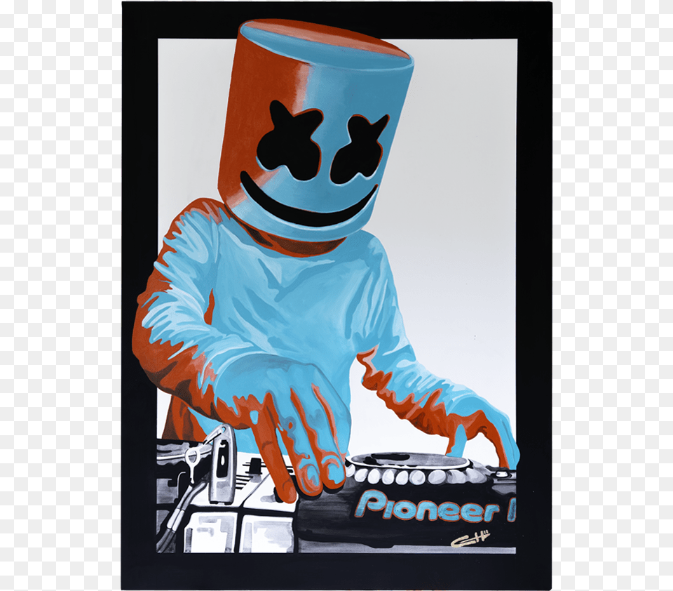 Marshmello Painting By Casey Lynn Hancock Poster, Adult, Male, Man, Person Free Png Download