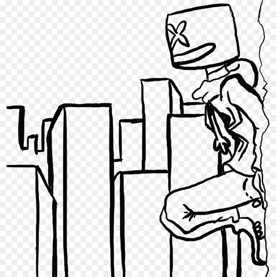 Marshmello Spidersona Inking Line Art, Drawing, Silhouette Free Png