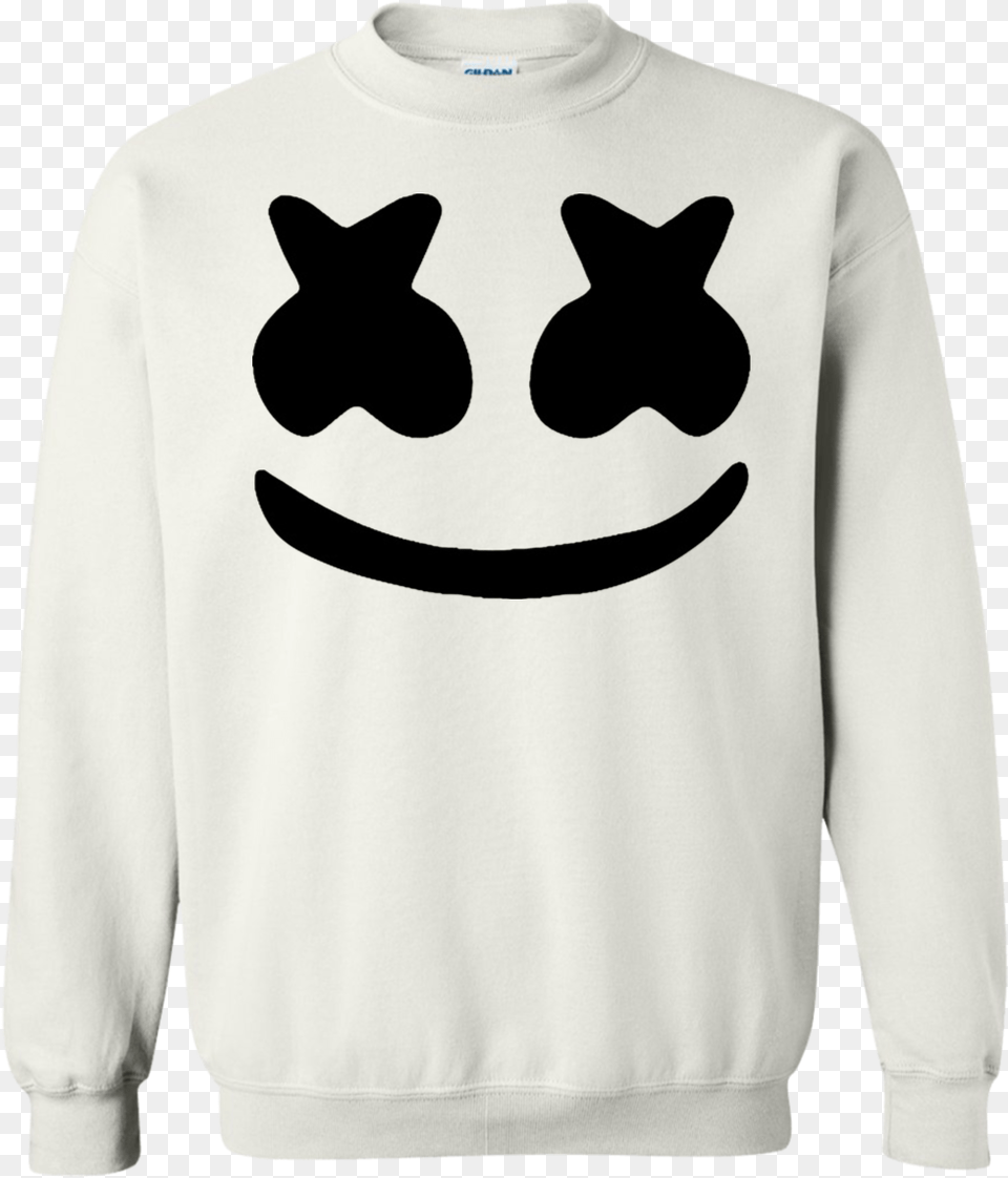 Marshmello Sweatshirt White Marshmello T Shirt, Clothing, Hoodie, Knitwear, Sweater Png