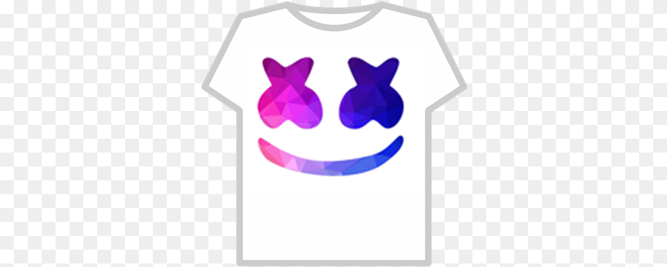 Marshmellow Ma Roblox Marshmello Face T Shirt Roblox, Clothing, Purple, T-shirt Png Image