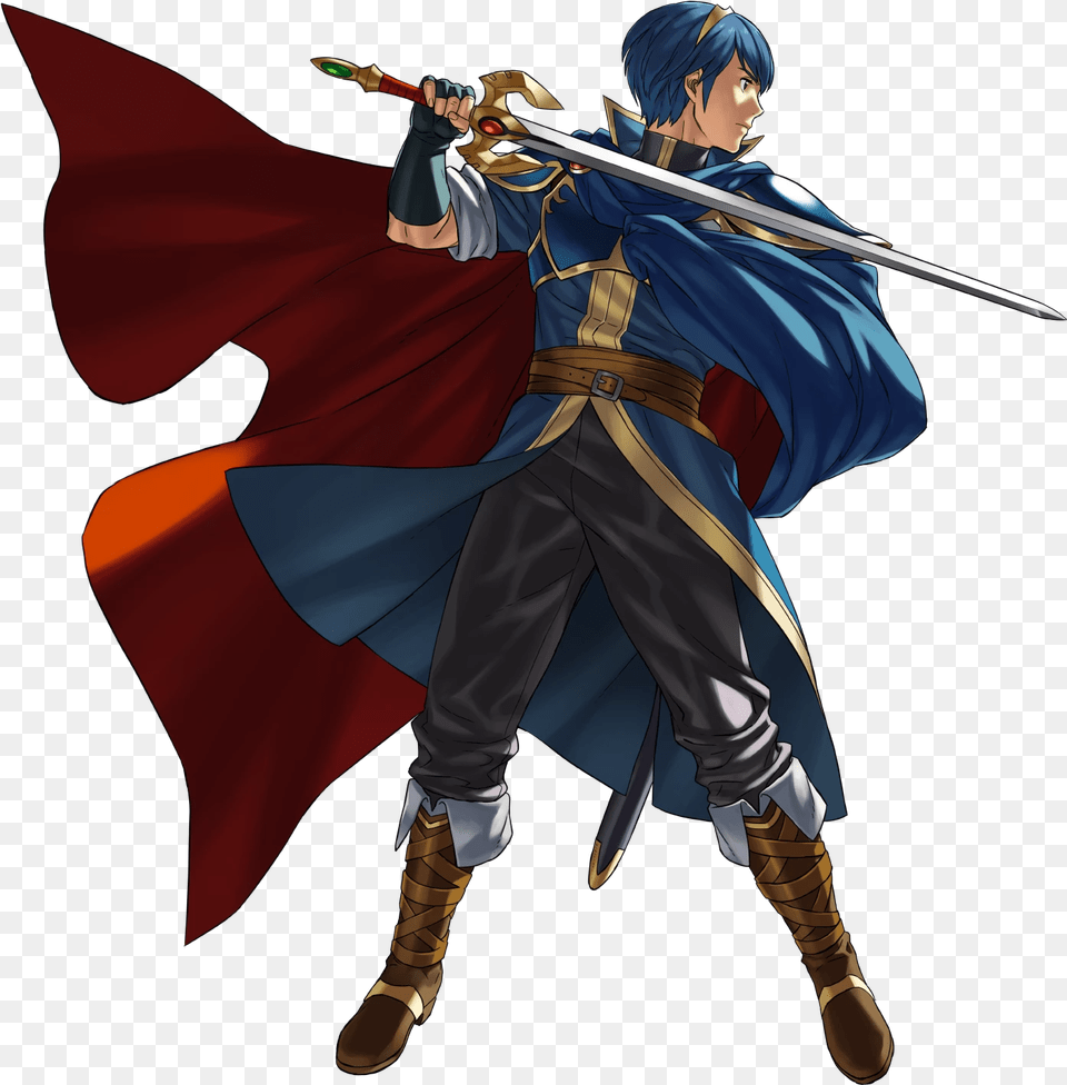 Marth 6 Image Marth Fire Emblem Transparent, Sword, Weapon, Book, Comics Png