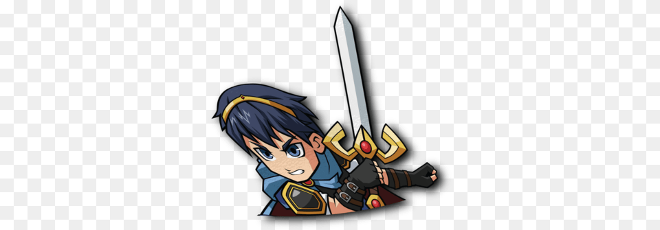 Marth Half Sticker Sticker, Book, Comics, Publication, Sword Free Png