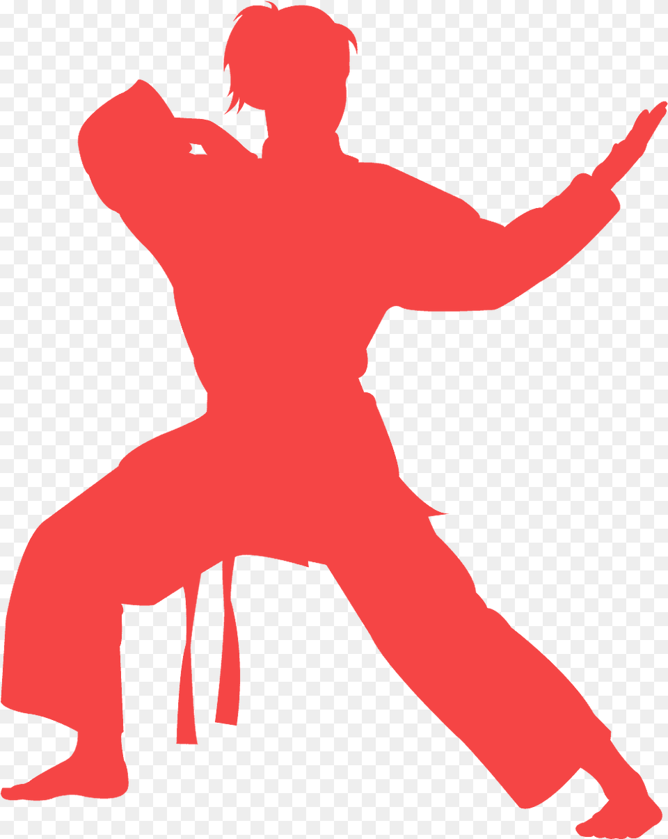 Martial Art Girl Silhouette, Martial Arts, Person, Sport, Adult Free Transparent Png