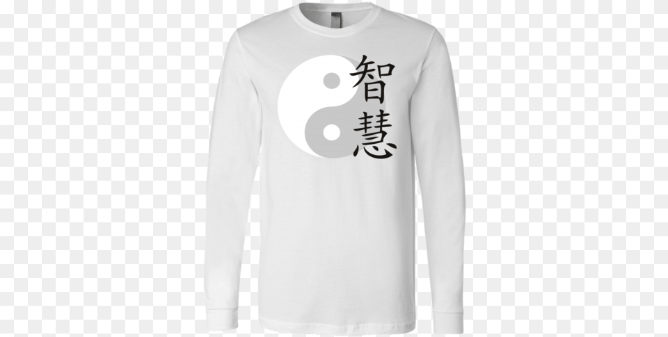 Martial Art T Shirt Long Sleeve White With Ying Wisdom Chinese Japanese Asian Kanji Characters, Clothing, Long Sleeve, T-shirt Free Transparent Png