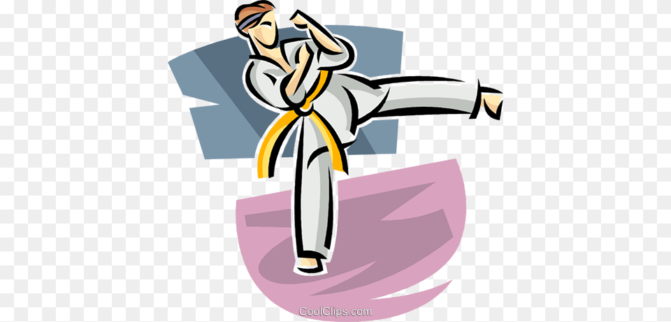 Martial Artist Kicking Royalty Vector Clip Art Illustration, Martial Arts, Person, Sport, Karate Free Png Download