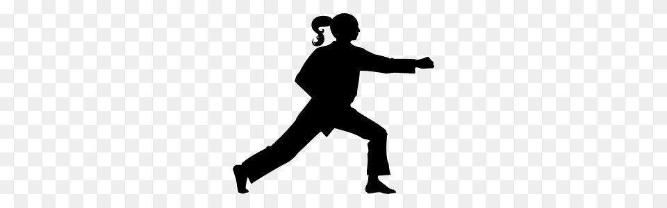 Martial Arts Karate Girl Sticker, Silhouette, Adult, Sport, Person Free Png