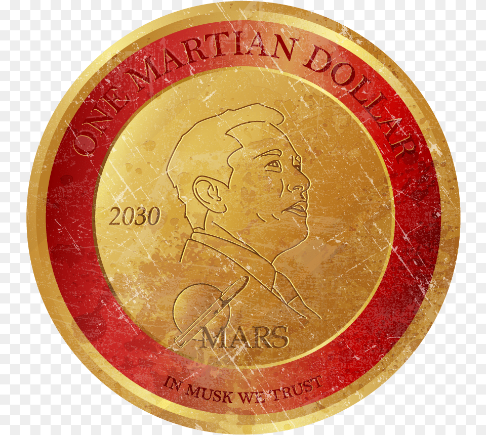 Martian Dollar, Gold, Adult, Male, Man Png Image