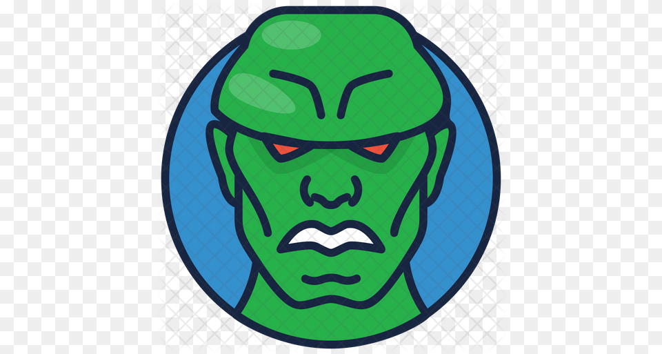 Martian Manhunter Icon Of Colored Clip Art, Green, Sticker, Photography, Helmet Free Png