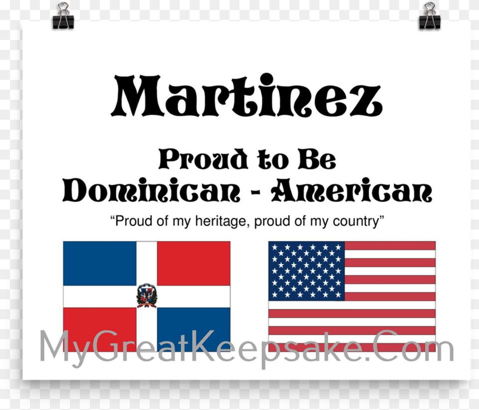 Martinez Proud Heritage Dominican Republic Flag, American Flag, Text Free Png