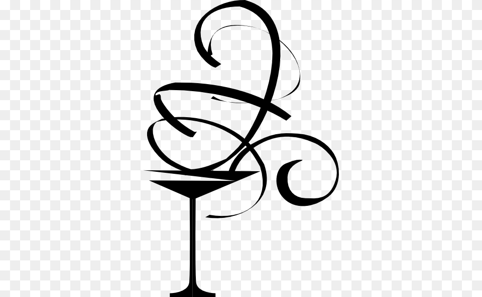 Martini Black Swirl Clip Art, Stencil, Glass, Bow, Weapon Png Image