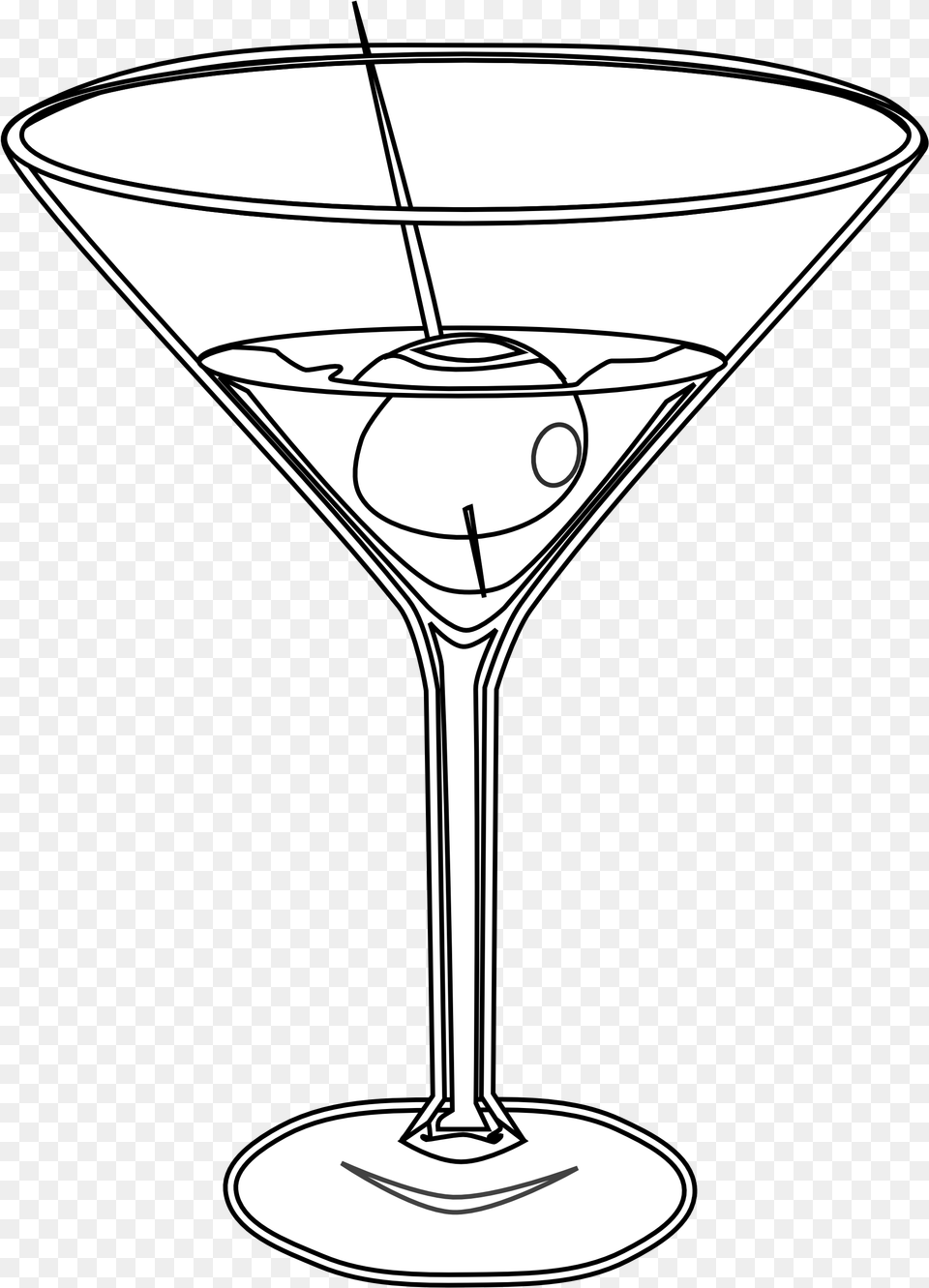 Martini Black White Line Art Martini Glass, Alcohol, Beverage, Cocktail Free Transparent Png