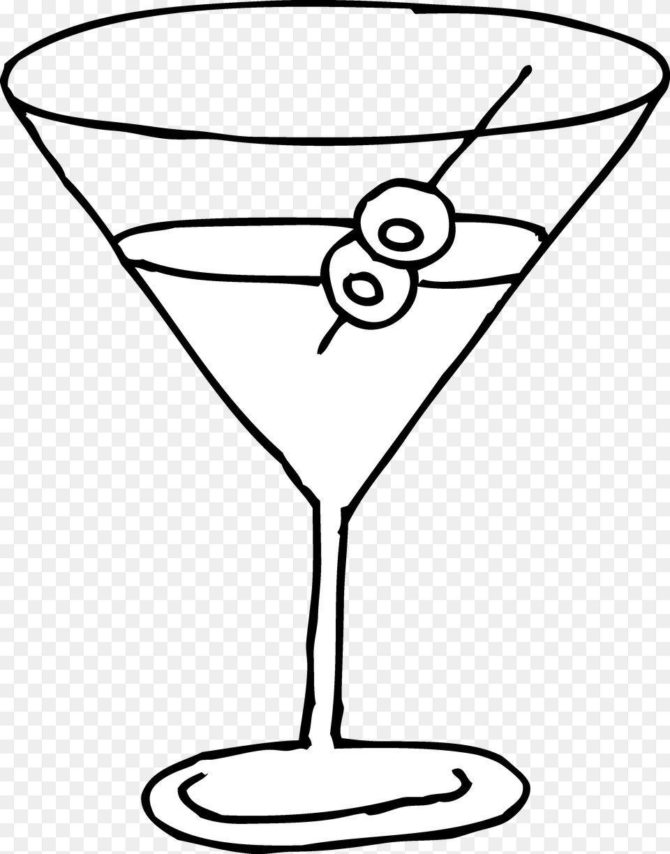 Martini Glass Line Art Clip Art Martini Clipart Black And White, Alcohol, Beverage, Cocktail Png