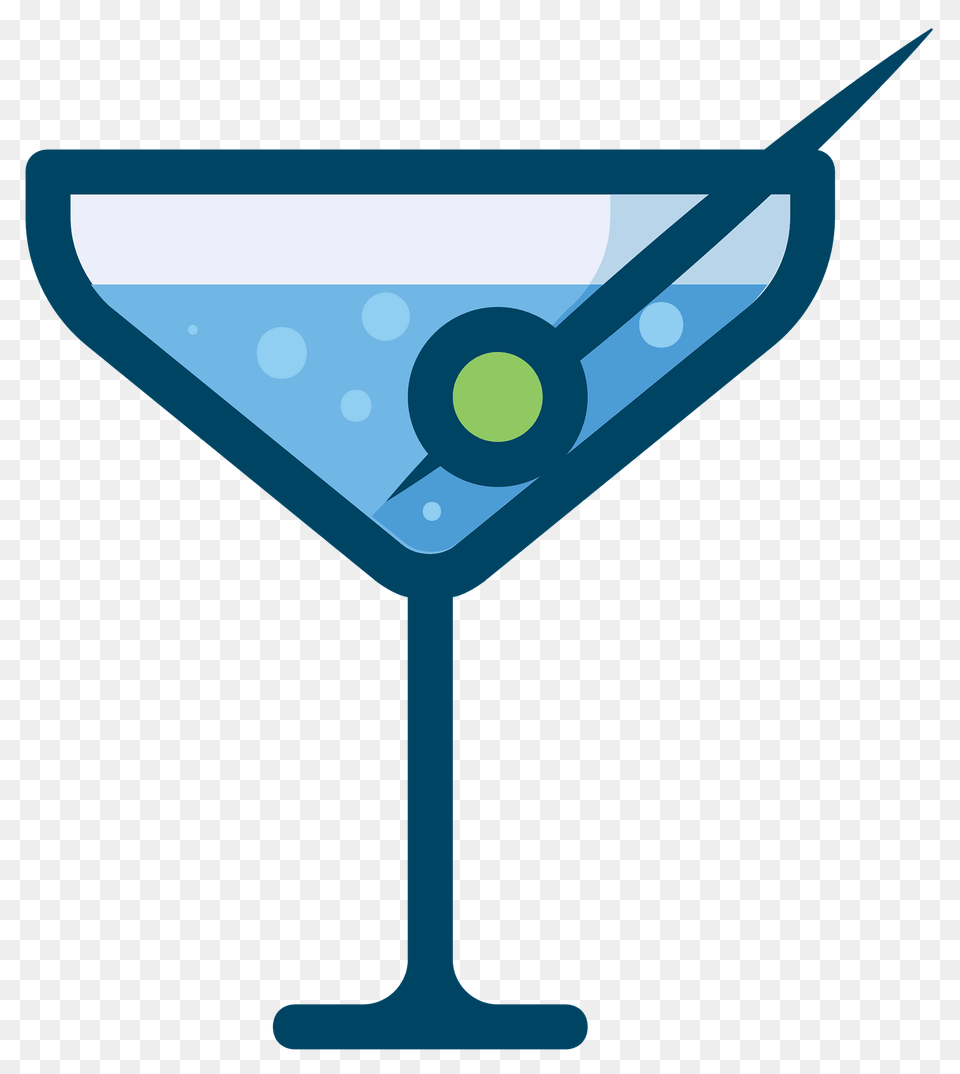Martini Glass With Blue Outline Clipart, Alcohol, Beverage, Cocktail, Bow Free Png Download