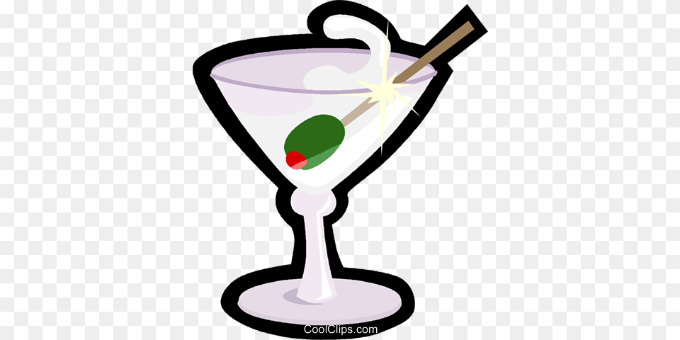 Martini Glass With Olive Royalty Vector Clip Art Illustration, Alcohol, Beverage, Cocktail, Smoke Pipe Free Png