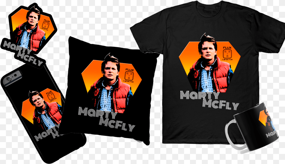 Marty Mcfly Tshirt Mug Phone Cases Active Shirt, T-shirt, Clothing, Person, Man Png