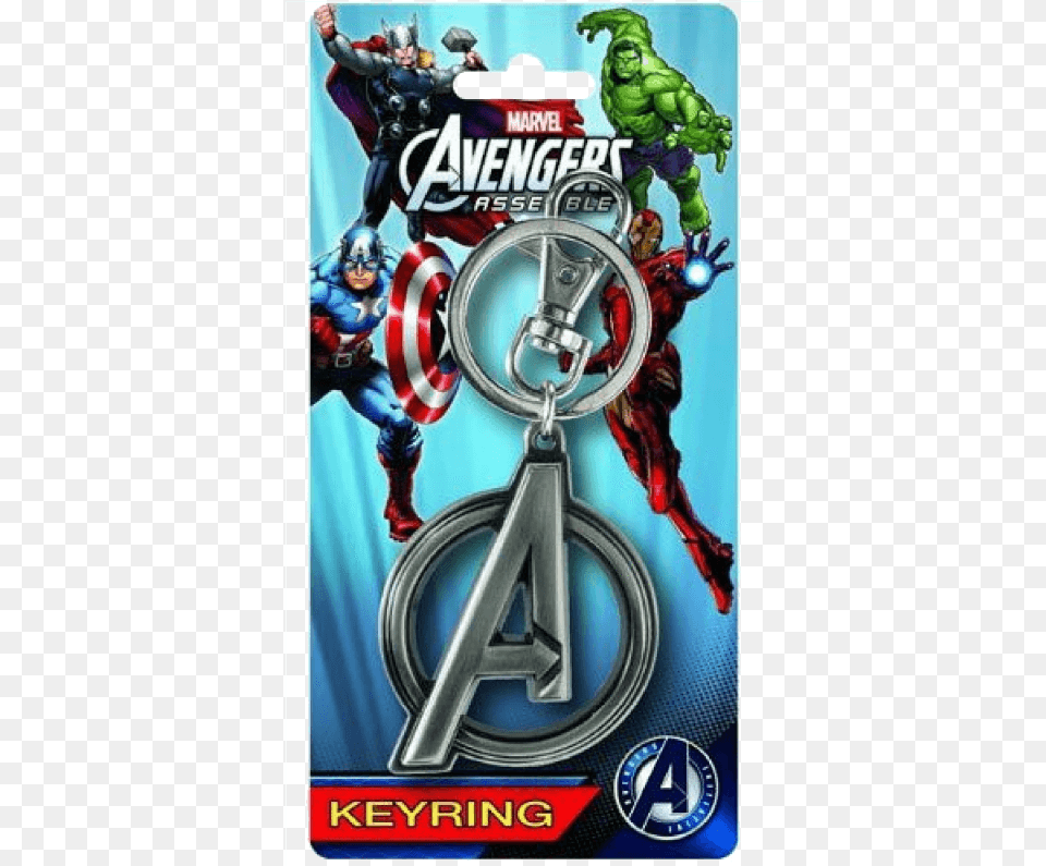 Marvel Avenger Logo Pewter Keyring Marvel Avengers Logo Key Ring, Adult, Book, Male, Man Free Png Download
