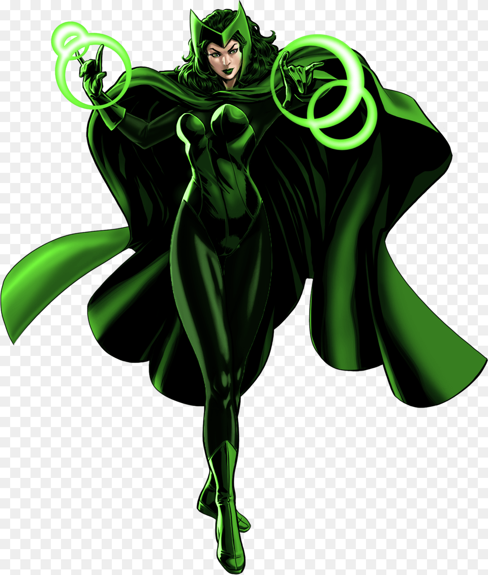 Marvel Avengers Alliance Scarlet Witch, Green, Adult, Person, Female Png Image