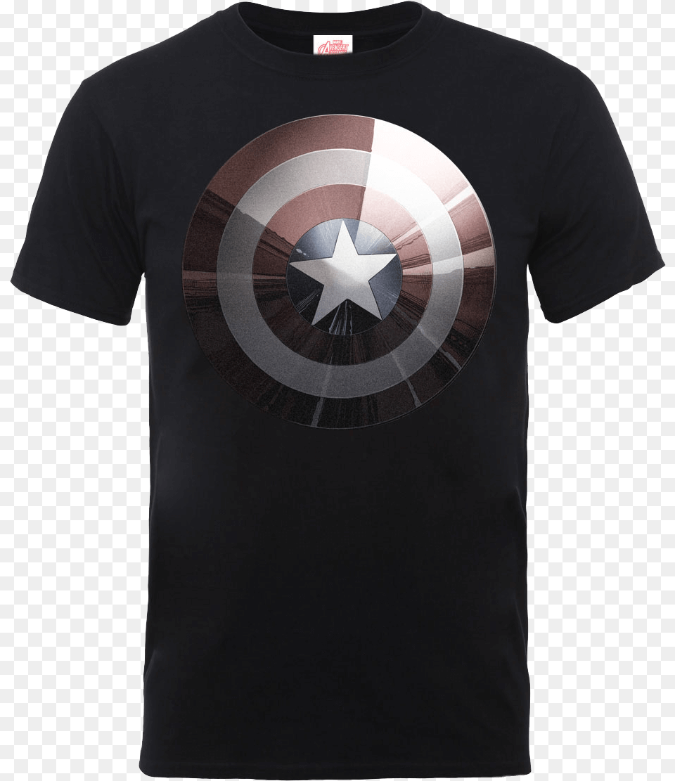 Marvel Avengers Assemble Captain America Shield Shiny, Clothing, T-shirt Free Png