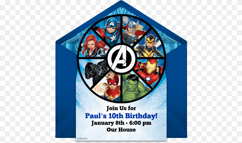 Marvel Avengers Invitations, Advertisement, Poster, Baby, Person Free Png Download