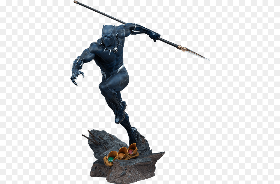 Marvel Black Panther Avengers Assemble Statue By Sideshow Black Panther Collection Figure, Bronze, Figurine, Adult, Male Free Png