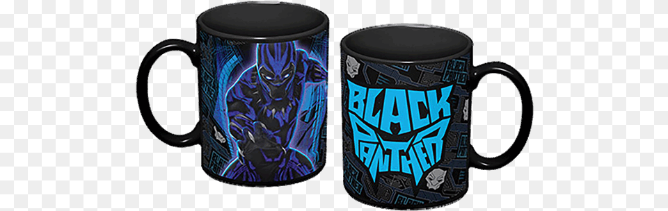 Marvel Black Panther Black Panther Logo Mug Mug, Beverage, Can, Coffee, Coffee Cup Free Png Download