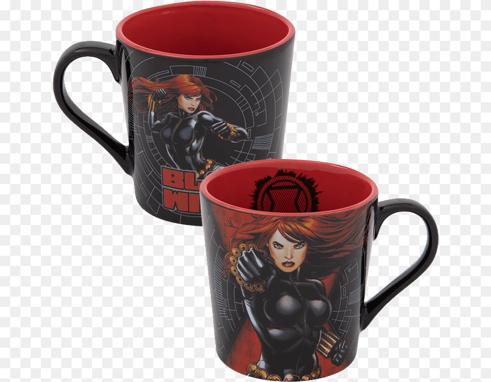 Marvel Black Widow Ceramic Mug Coffee Cup, Adult, Person, Female, Woman Png Image
