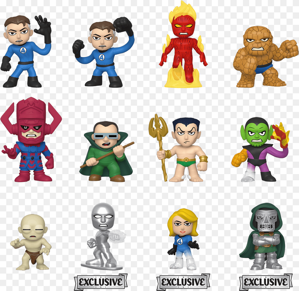 Marvel Fantastic4 Gamestop Mm Fantastic Four Mystery Minis, Baby, Person, Figurine, Plush Png Image