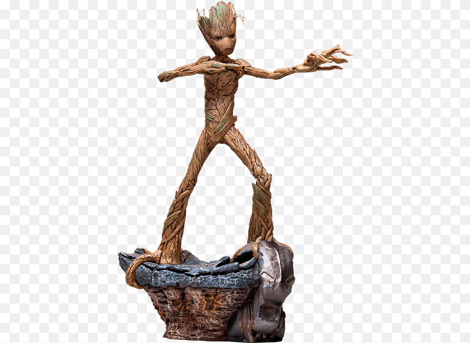 Marvel Groot Statue By Iron Studios Iron Studios Groot Endgame, Wood, Cross, Symbol Png