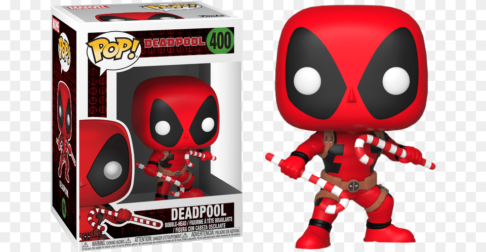 Marvel Holiday Deadpool With Christmas Candy Canes Funko Pop Vinyl Figure Funko Pop Deadpool 400, Robot, Toy, Baby, Person Free Png