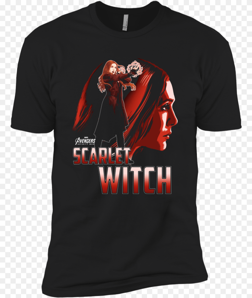 Marvel Infinity War Scarlet Witch Profile Premium T Shirt Infinity War Scarlet Witch Shirt, Adult, Clothing, Female, Person Free Png Download