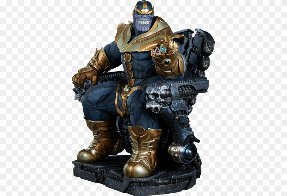 Marvel Maquette Thanos On Throne Thanos, Adult, Male, Man, Person Free Png