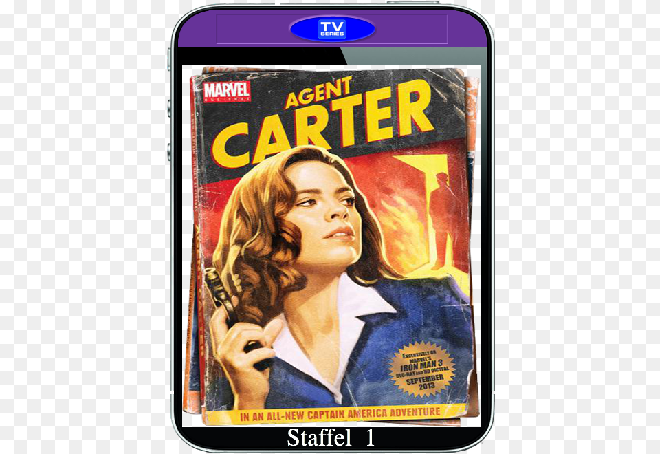 Marvel One Shot Agent Carter Poster, Book, Publication, Adult, Female Free Png Download