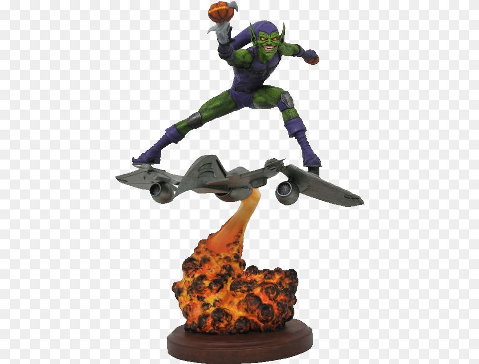 Marvel Premier Collection Green Goblin Limited Edition Statue Green Goblin Marvel Select, Person, Aircraft, Airplane, Transportation Png