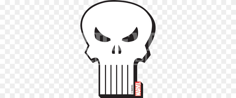 Marvel Punisher Logo Magnet Under Armour Punisher Logo, Light, Stencil, Cutlery, Adult Free Png Download