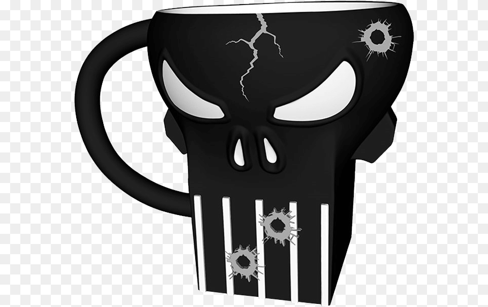 Marvel Punisher Sculpted Mug Illustration, Cup, Cutlery, Beverage, Coffee Png Image
