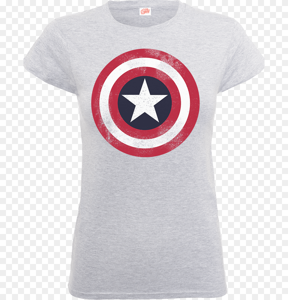 Marvel Shield Logo Captain America, Clothing, T-shirt, Shirt Png