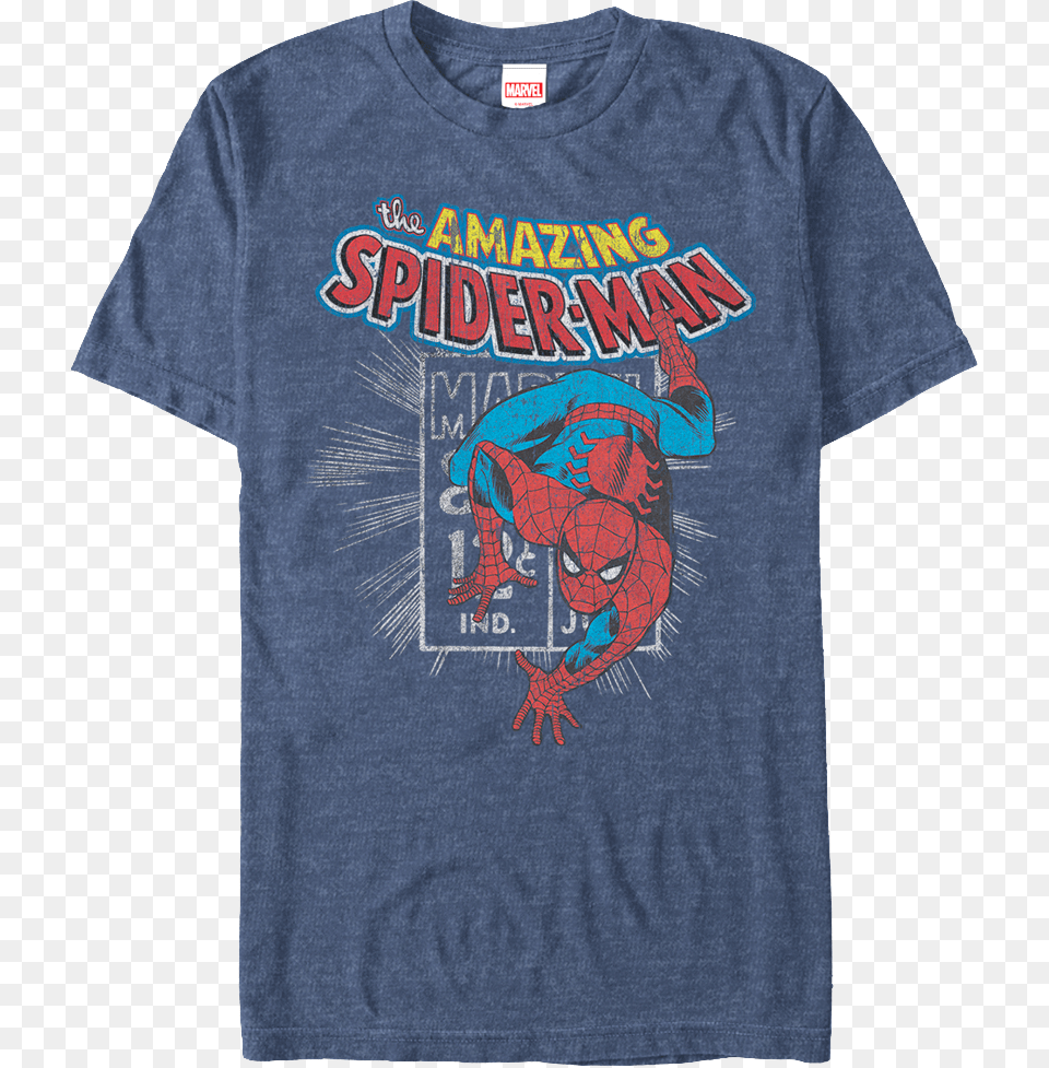Marvel Stamp Spider Man T Shirt Amazing Spider Man M, T-shirt, Clothing, Seafood, Sea Life Free Png Download