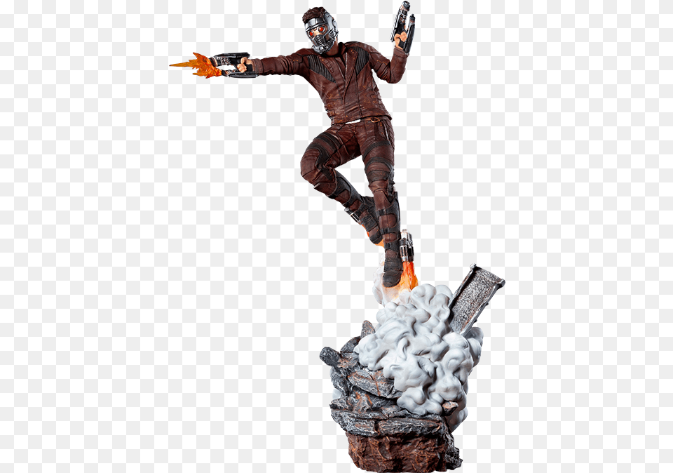 Marvel Star Lord Statue By Iron Studios Iron Studios Star Lord, Adult, Male, Man, Person Png Image