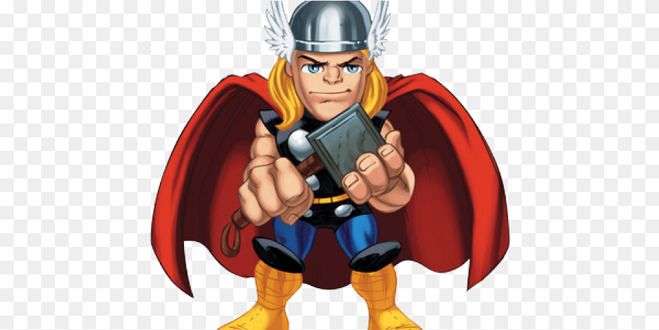 Marvel Super Hero Squad Thor, Cape, Clothing, Book, Comics Free Png Download