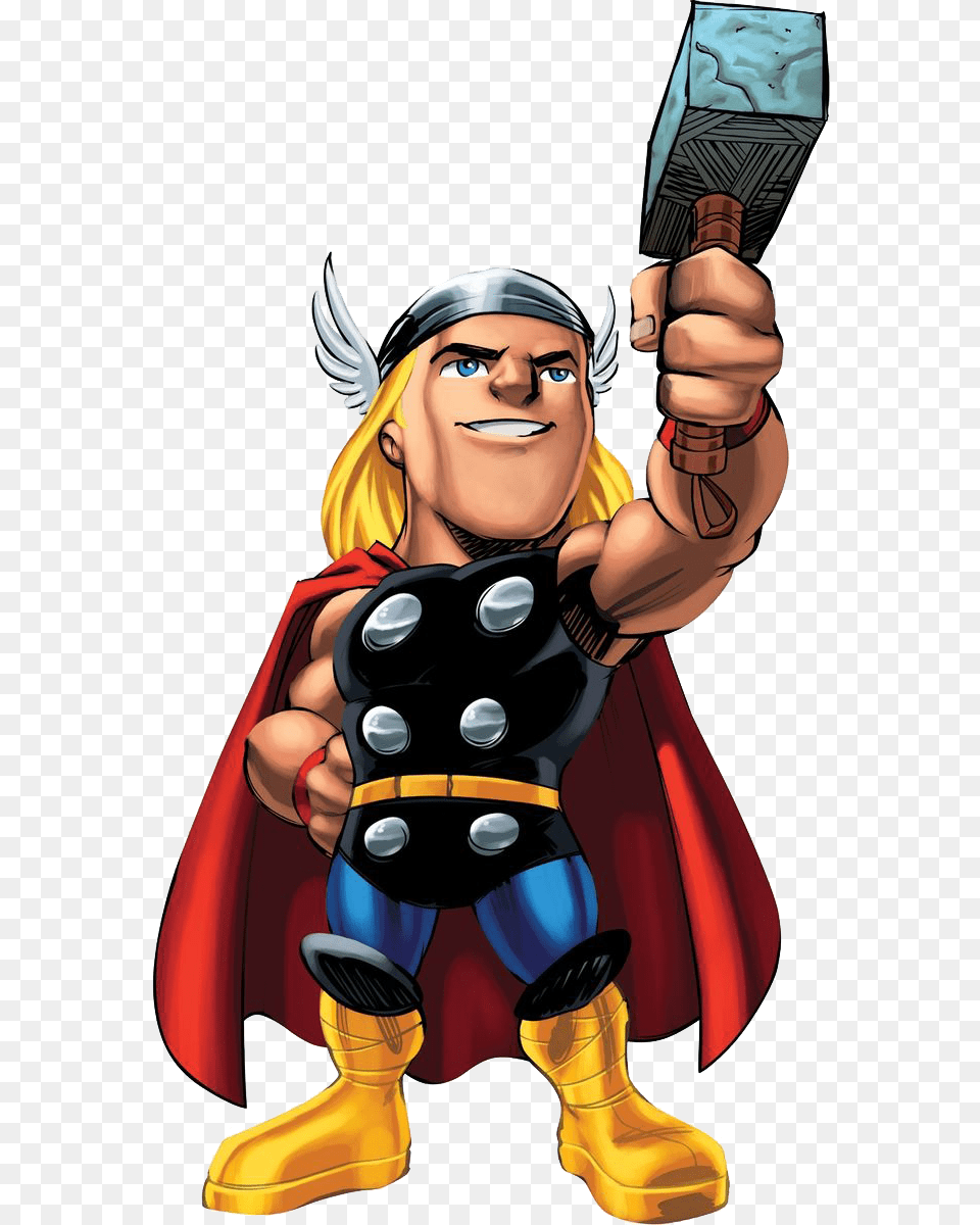 Marvel Super Hero Squad Thor Clipart, Cape, Clothing, Book, Comics Free Png