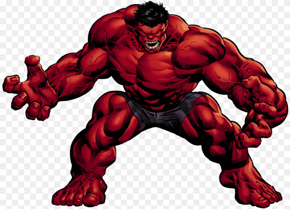 Marvel Superheroes Red Hulk, Adult, Male, Man, Person Free Png