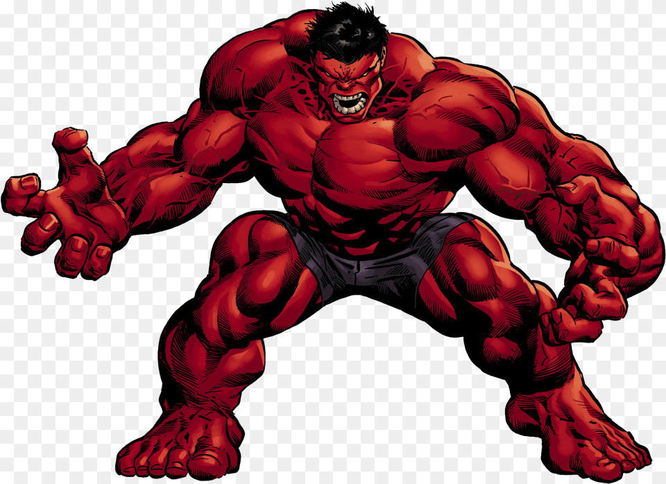 Marvel Superheroes Vector Clipart Psd Red Hulk, Adult, Male, Man, Person Free Png Download