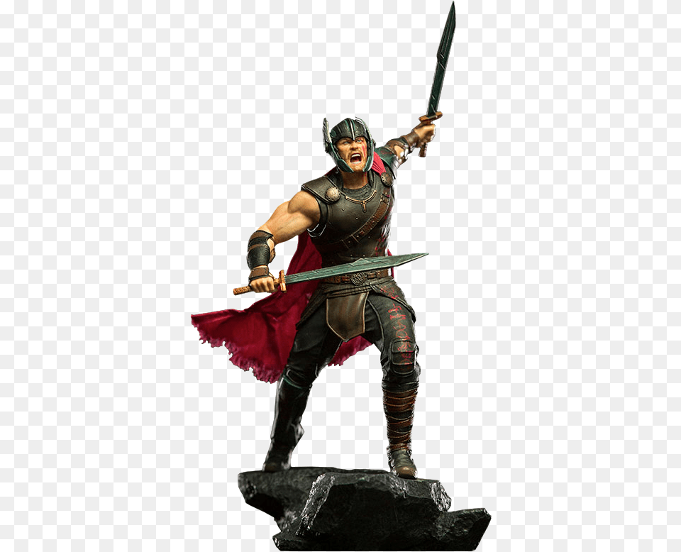 Marvel Thor Statue By Iron Studios Warpriest Of Moradin Miniature, Sword, Weapon Free Transparent Png