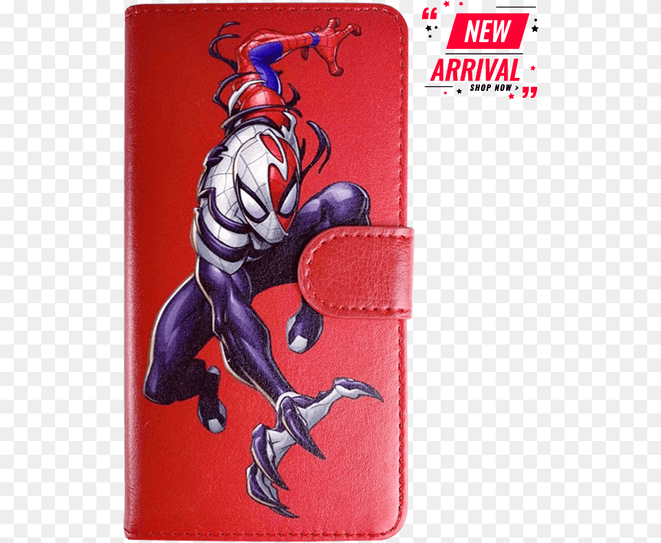Marvel Venom Spider Man Leather Flip Phone Case, Accessories, Person, Clothing, Footwear Png