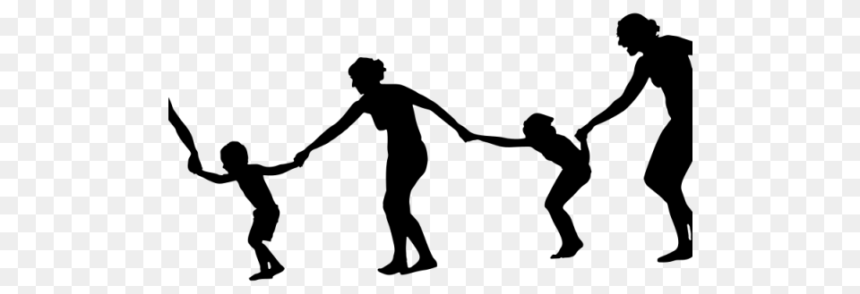 Marvellous Design Silhouette Of A Family Holding Hands Is, Gray Free Png Download