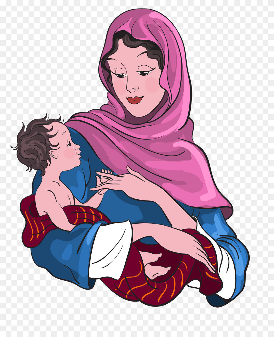Mary And Jesus Clip Art, Adult, Female, Person, Woman Png