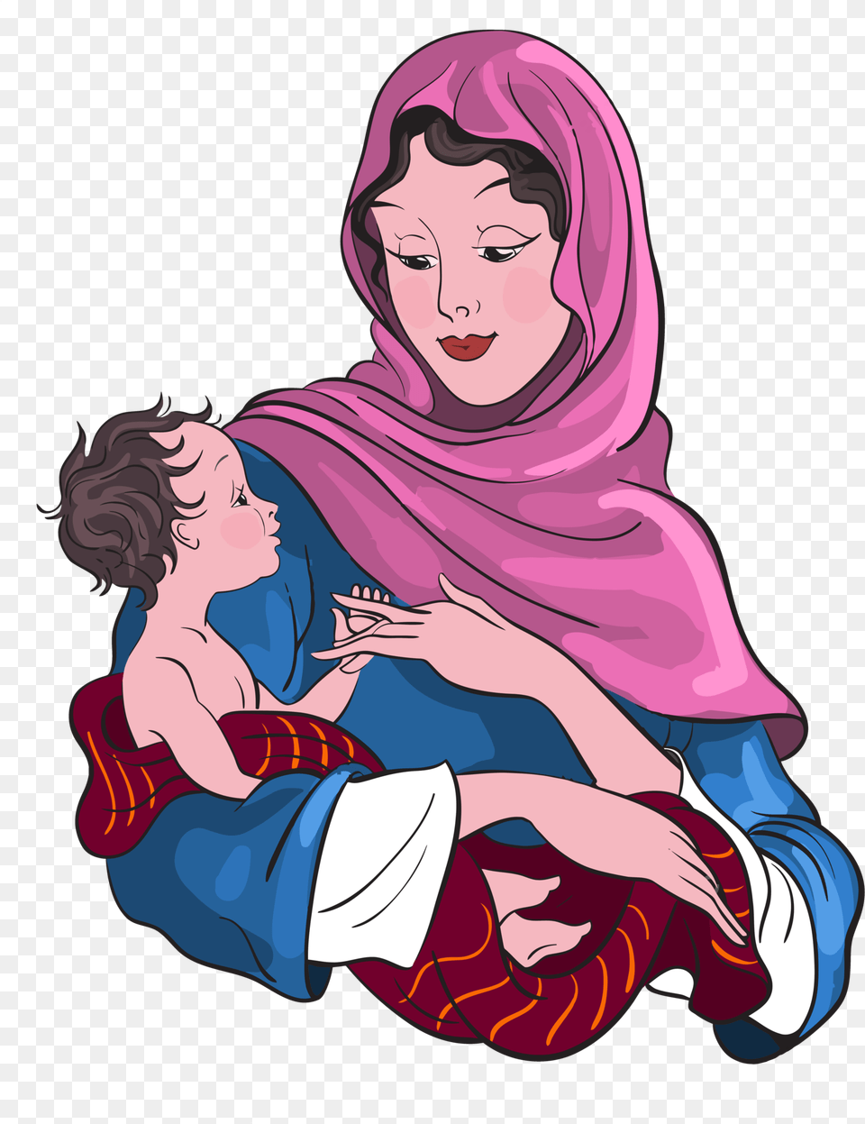 Mary And Jesus Clipart, Adult, Female, Person, Woman Png Image