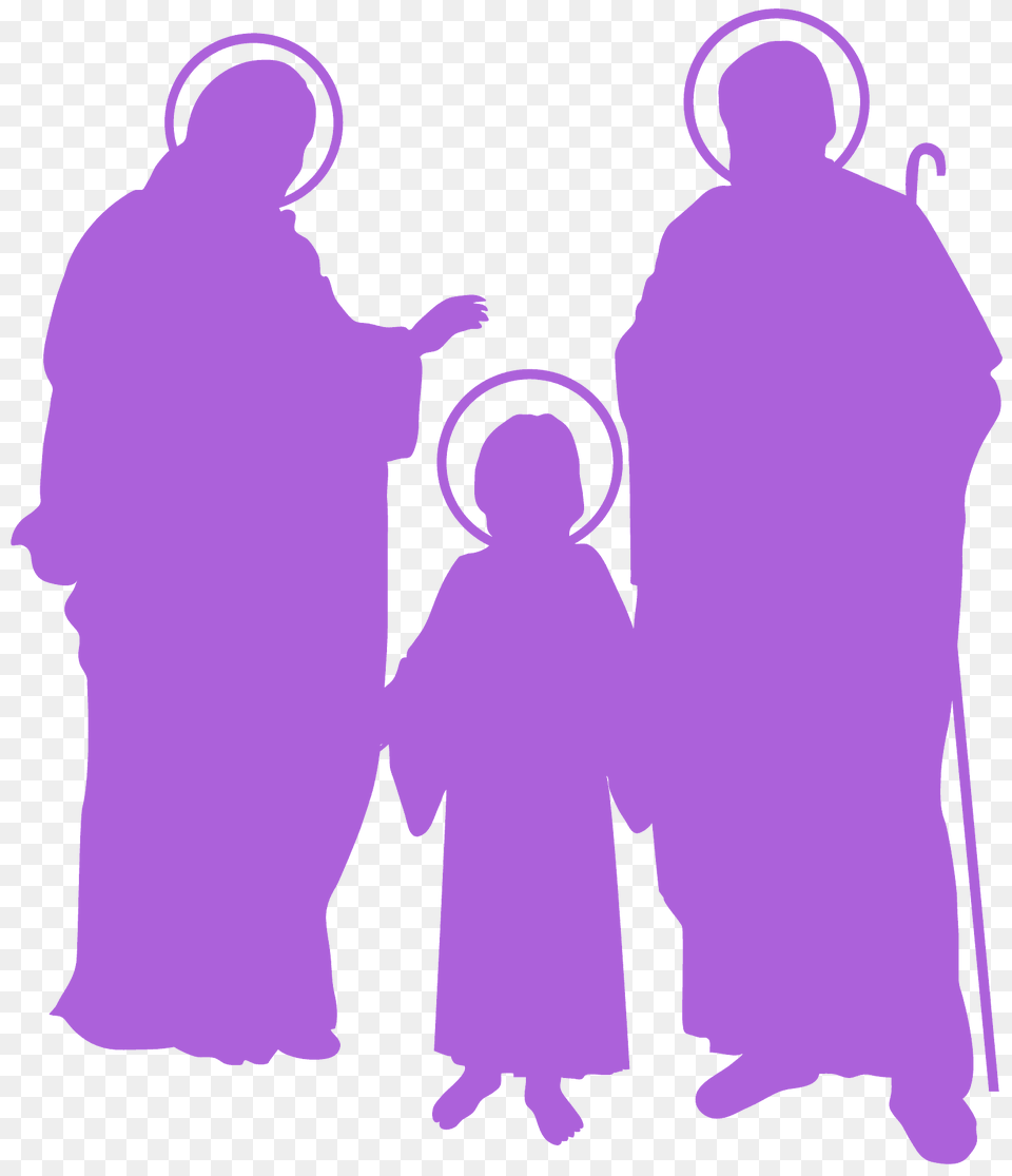 Mary And Joseph Silhouette, Purple, Person, Man, Male Free Png