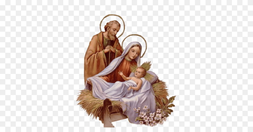 Mary Joseph And Jesus, Art, Painting, Adult, Person Png